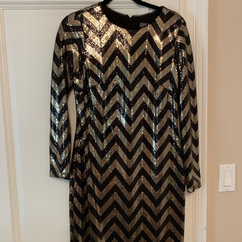 Vince Camuto, Chevron Sequin Dress